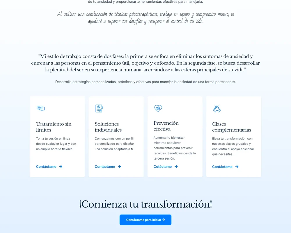 Detalle de la página de Alejandra Ramírez