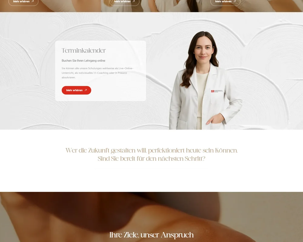 Detalle de la página de Bildungsinstitut Derma-Kosmetik
