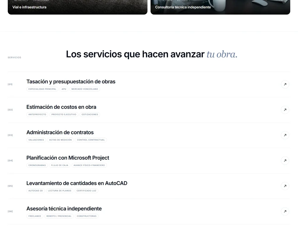 Detalle de la página de María Racines · Ingeniería civil