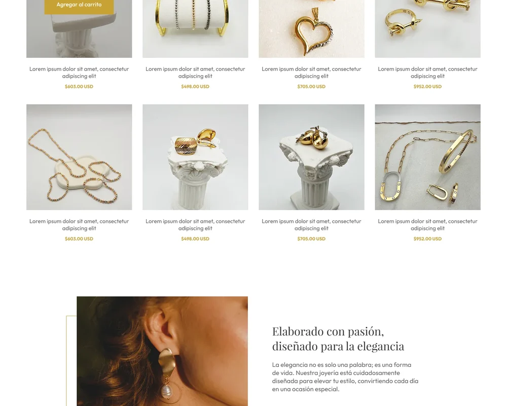 Detalle de la página de Smahin Joyería
