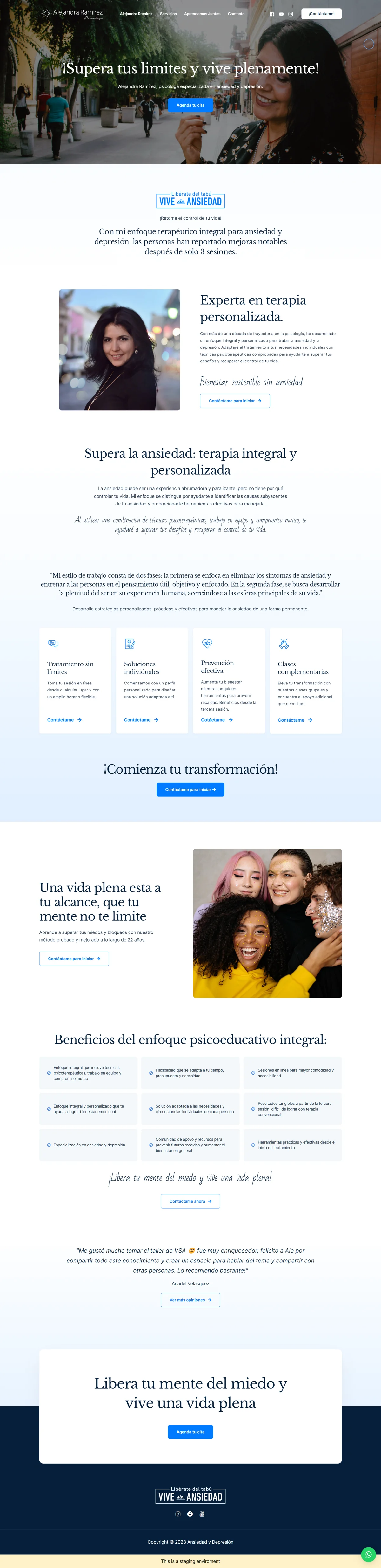 Diseño web de Alejandra Ramírez