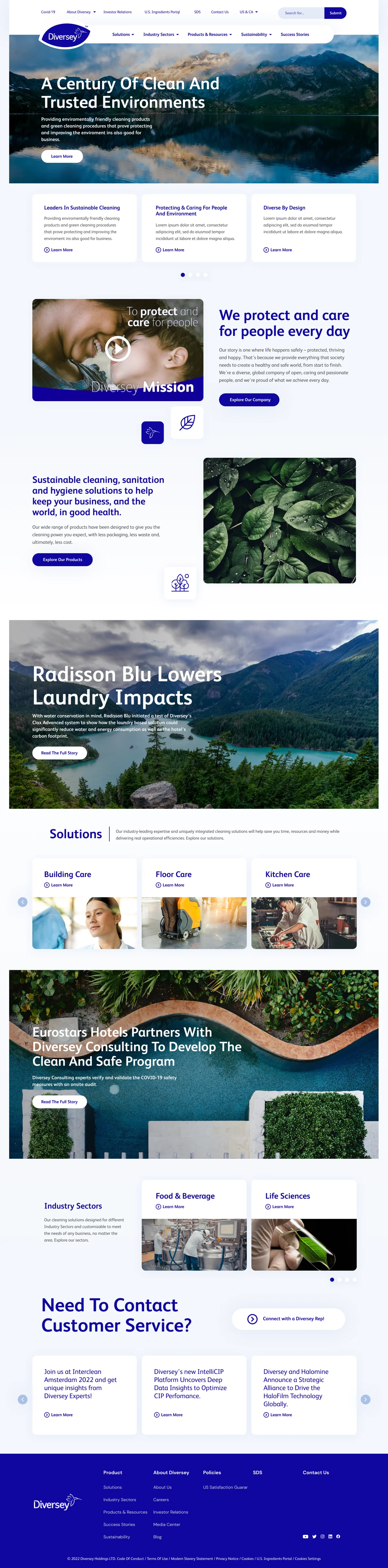 Diseño web de Diversey