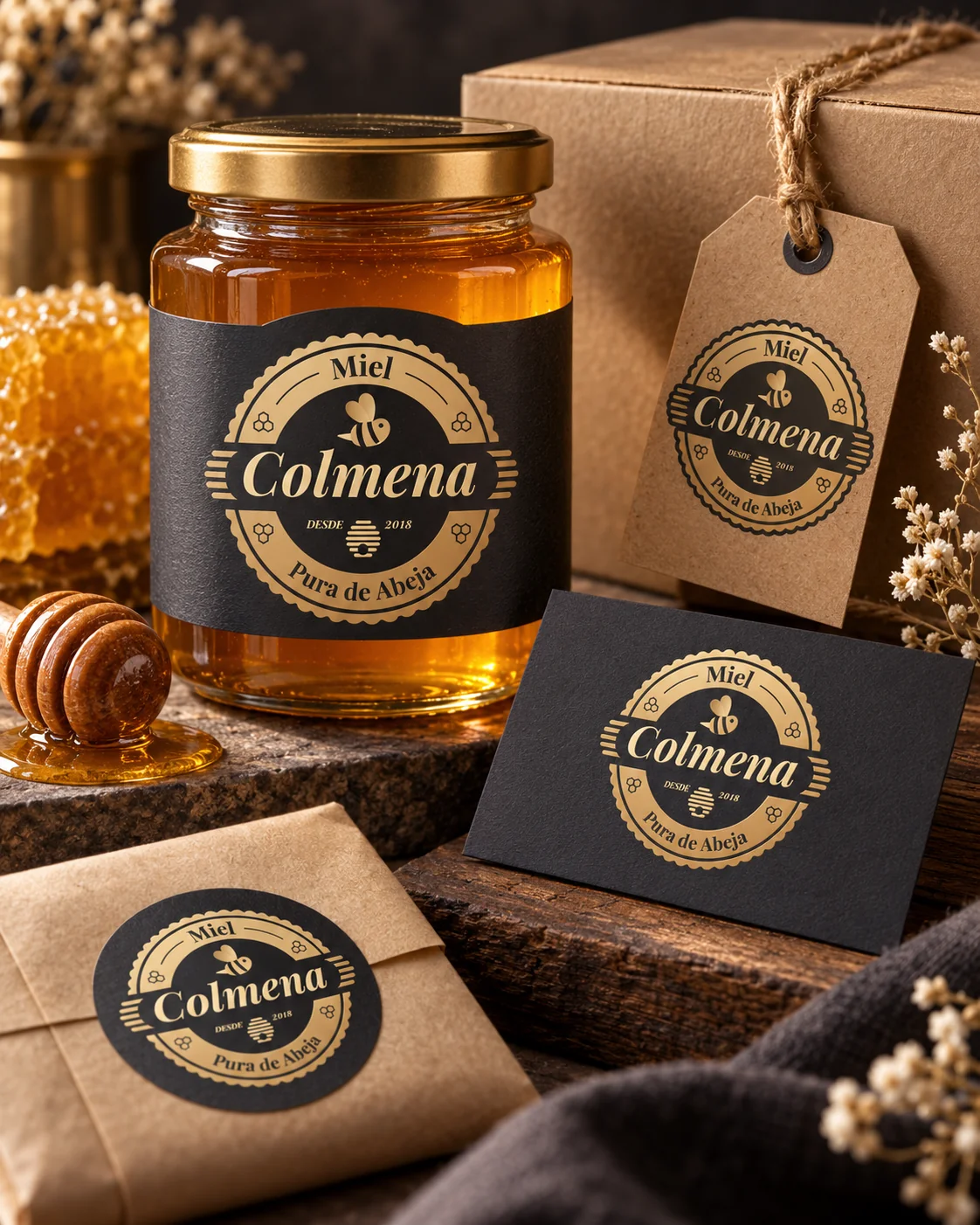Identidad visual de Miel Colmena