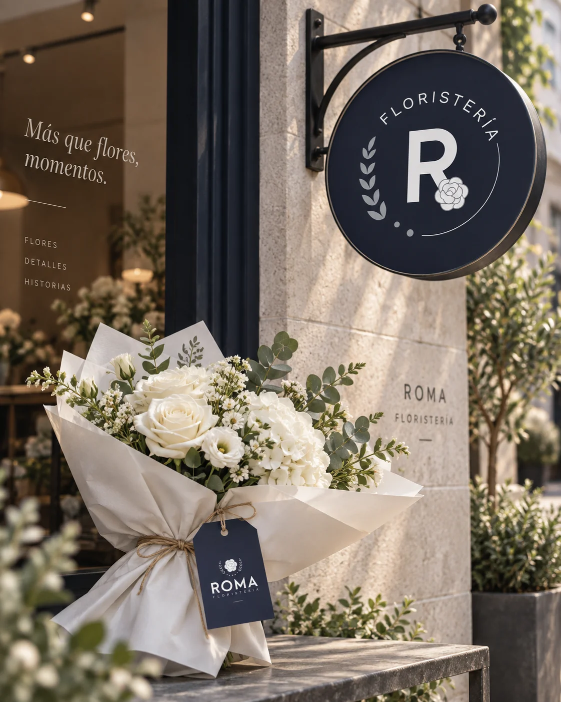 Identidad visual de Roma Floristería