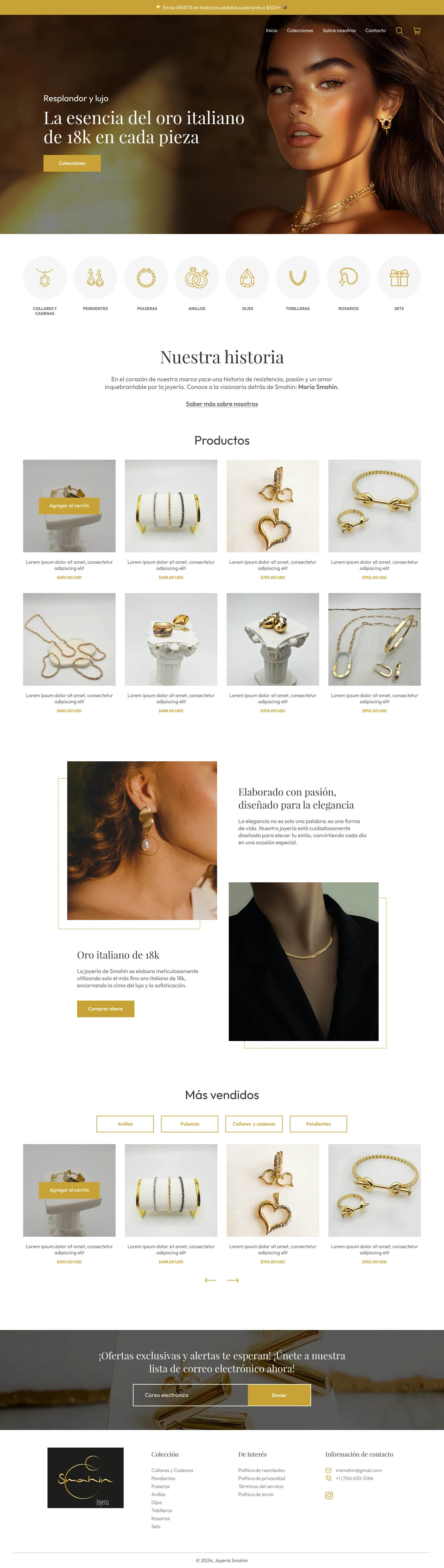Diseño web de Smahin Joyería