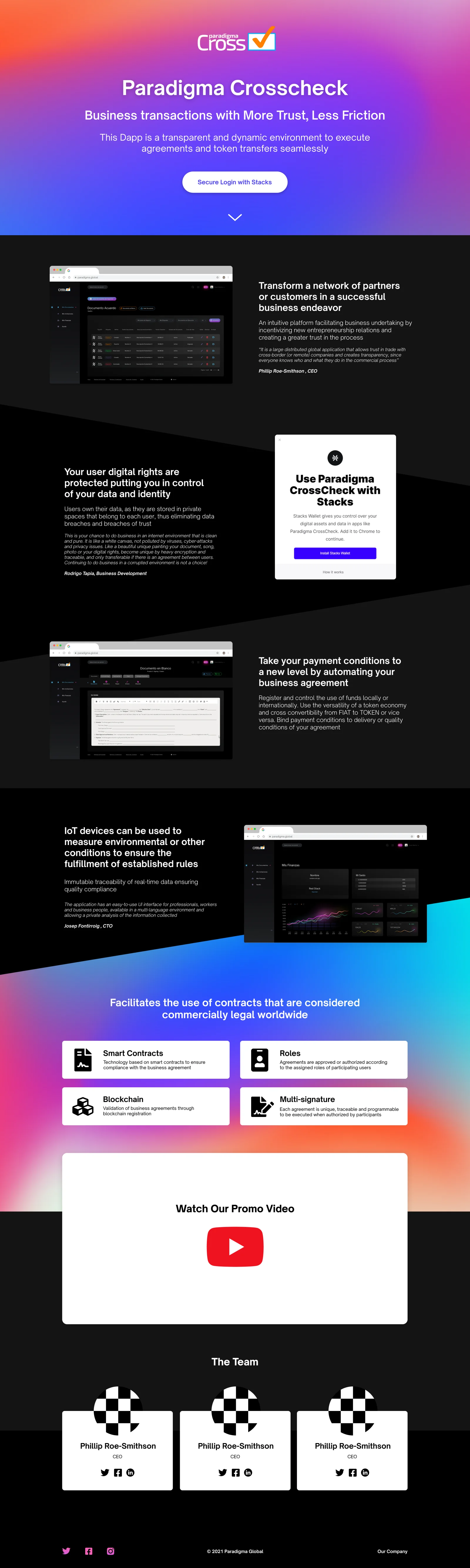 Diseño web de Paradigma Crosscheck